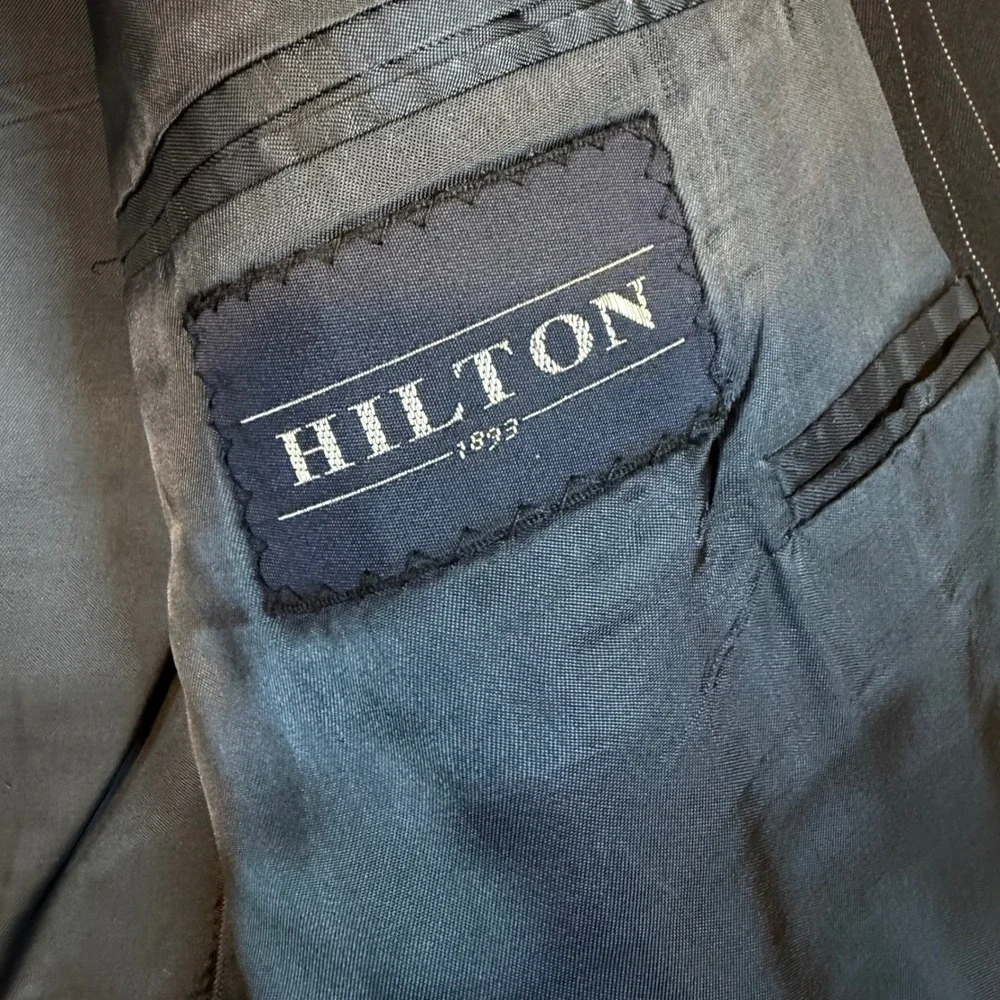 Britches of Georgetowne Loro Piana Wool Pinstripe Blazer Mens 46R Navy Hilton